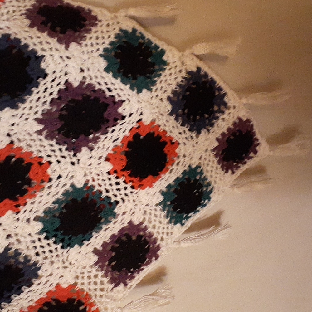 multi colored crochet granny square poncho - Picture 4 of 4